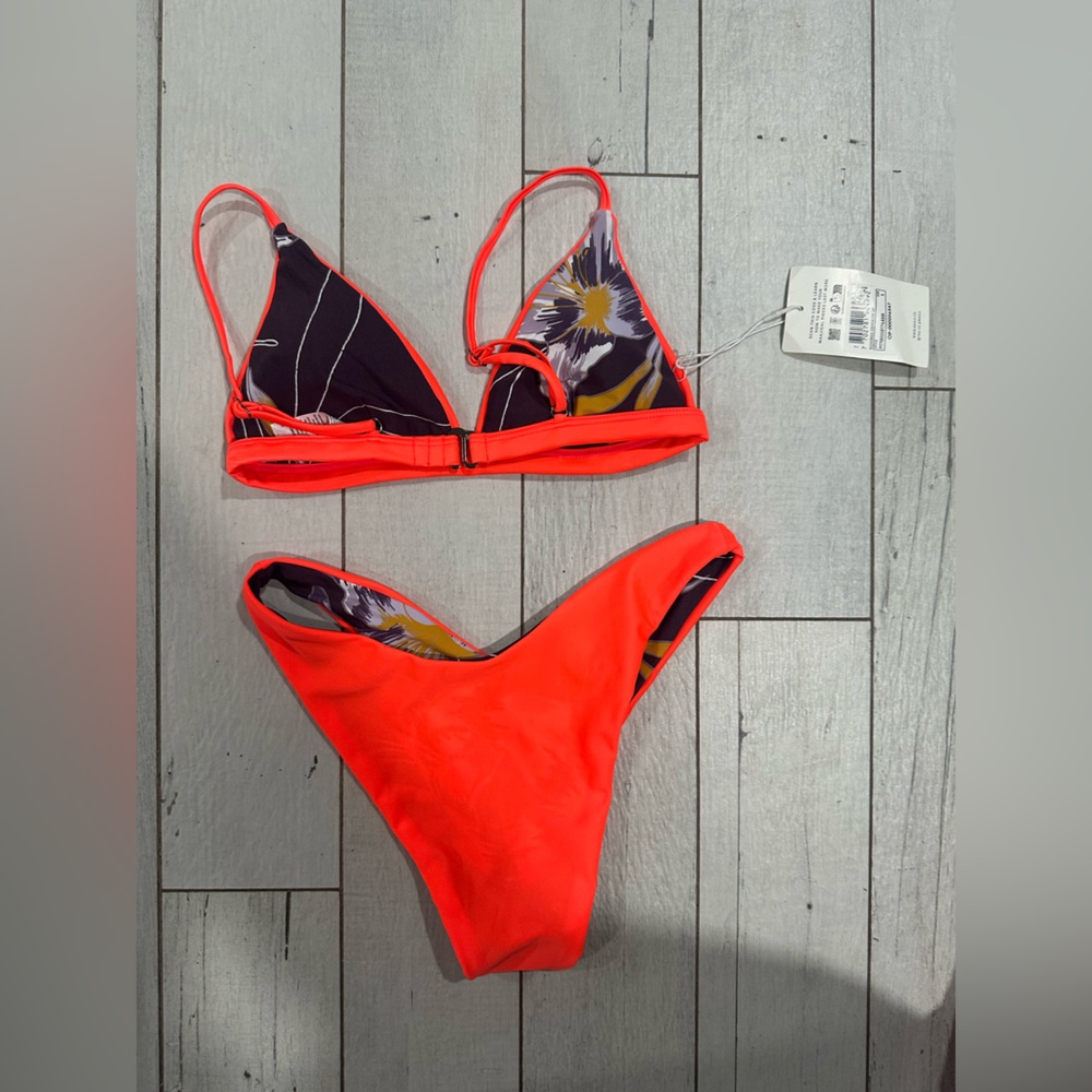 Maaji Neon Coral Reversible Bikini Set
